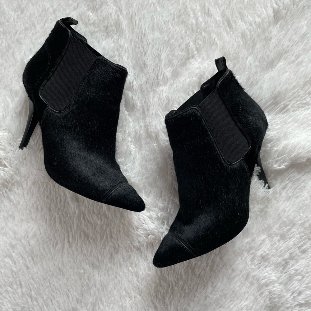 Tory Burch | Stiletto Black Bovine Hair Booties, Leather‎ Lining, size 8 1/2 - Picture 3 of 13